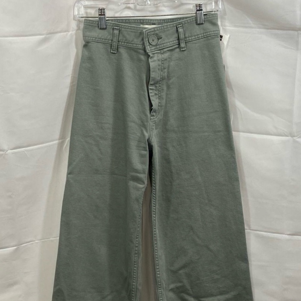 Zara Light Sage Green Jeans with Label Detail